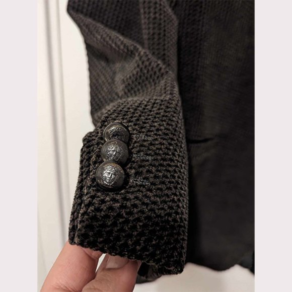 GIANNI VERSACE - Vtg brown velvet jacket - Sz 50 - Picture 8 of 11